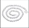 Chains Real 999 Collier en argent fin pur Femme Hommes 4 mm / 5 mm / 6 mm / 7 mm / 8 mm Chaîne de liaison perle hexagonale