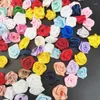 Decorative Flowers (100pcs/pack) 15mm Mix Color Small Rose Flower Mini Handmade DIY Satin Ribbon Head Wedding Scrapbooking Decoration