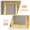 Frames 2 Pcs House Model Mini Toys Plastic Decor Adorable Miniature Delicate Gold Picture Children Po Supplies