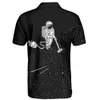 Fashionable Astronaut Print Summer Short Sleeved Men's Polo Shirt Sports Casual Breathable Lapel Top