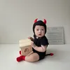 Baby Boys Girls Halloween Cosplay Red Black Rompers Pasgeboren kleding met baby pasgeboren Romper Des Jumpsuit Kids Bodysuit voor baby's Outfit 21wl#