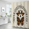 Shower Curtains Nordic Poster Flower Butterfly Printing Curtain Bathroom Wet And Dry Separation Hook Waterproof