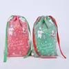 Décorations de Noël 10pcs Merry Santa Gift Sac Candy Snowflake Crisp Trawstring Year 2024Noel Presents