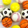 6cm Sports Ball Foam Squeeze Stress Ball Foot Basket Netting Stick Foam Sponge Ball For Children Pressure Release Extrusion Ball Wholesale