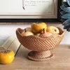 Piastre rattan piastra di frutta cesto intrecciato tasto Sundries manuale di stoccaggio porta desktop organizzatore piccolo