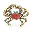 Броши Wulibaby Sparkling Mite Crab for Women Unisex Vintage 2-Clore красивые морские животны