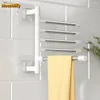 Hooks Punch-Free Bathroom Bath Towel Holder Multi-Bar Wall Mounted Rotating Rack Cabinet Door Back Kitchen Toolhanger Shelf