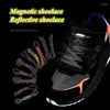 Appendiali riflettenti magnetico boccone scarpe da scarpe da ginnastica elastiche senza legami binari rapidi per la scarpa per bambini per adulti senza cravatta