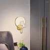 Wandlamp modern eenvoudige ronde bal led woonkamer achtergrond smeedijzeren glas licht huis binnen decorverlichting