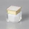 Storage Bottles 15g/20g Square Acrylic Cream Jar Eye High-End Facial Mask Container Essence Bottle Cosmetic Packaging Sample Pot