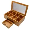 Bouteilles de rangement boîte à thé en bois support de paquet de sucre polyvalent avec un boîtier de bijoux transparent pour armoire Organisation de cuisine à la maison de bureau armoire