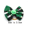 Dog Apparel 30/50 Pc St. Patrick's Day Puppy Hair Bow Rubber Bands Yorkshire Teddy Clover Accessories Pet Supplies Grooming