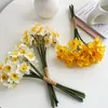 Decorative Flowers 6pcs Artificial Narcissus Flower Bouquet Home Garden Room Desktop Fake Decoration Wedding Festival Party Daffodil Decor