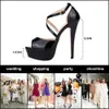 Femmes Sandales 14cm plate-forme hauts hauts sexy sangle de cheville sandale ouverte ouverte toelettos robe de fête chaussures de mariage plus taille 240321