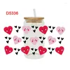 Window Stickers 3D UV DTF Transfers 16oz Cup Wraps Valentine's Day Diamond tryckt för DIY -glas keramiskt metallläder etc. D5330