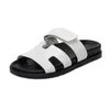 Pantofole designer sandals slanders Flip Flops sandale per la spiaggia in pelle di pelle in pelle naturale pelle di capra in pelle scamosciata in nero marrone per donne uomini con sacchetto a prova di polvere