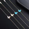 Vans Fashion luxurious Clover Butterfly Bracelet Female White Beimu Ke Blue Turquoise Elegant Jewelry High Quality Treasure