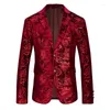 Costumes masculins grande taille 4xl 5xl vêtements de marque smoking floral imprimement slim ajustement manteau mode fashion mâle banquet veste veste