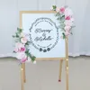 Fleurs de mariage 1pcs Pink Sign Flower Swag for Dusty Rose Theme Party Reception Entrance Welcome Artificial Floral Decor