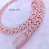 Hip Hop Jewelry 18mm 20mm Miami Silver necklace plating Rose gold Iced Out Diamond VVS Moissanite Cuban Link Chain