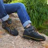 Fitness Shoes Genuine Leather Men's Hiking Men High-top Waterproof Mountain Sneakers Outdoor Climbing Sports Male Off-road Boots