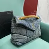 10A lustrzana jakość luksusowa torba na ramię na płótnie Torba designerska 35 cm średniego dżinsowa torba łańcuchowa z pudełkiem Y031B