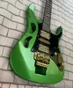 Nowa 6-strunowa gitara elektryczna podzielona gitara elektryczna, wysoki połysk, metalowy zielony korpus, klonowy utwór,