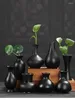 Vazen moderne zwarte keramische vaas mini kleine theeceremonie ornamenten Japanese Zen retro bloem arrangement Hydroponic Home Decor