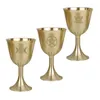 Tazze di tazza di rame santo con tre fasi moon pentagramma ornamento in ottone acqua