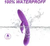 Vuxna sexleksaker vibrator silikon dildo g spot vibrator med 10 vibrationer kvinnlig sexleksak med kraftfulla dubbla motorer, kanin vibratorer vuxna leksaker för kvinna