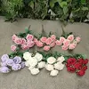 Decorative Flowers 9-head Princess Rose Simulation Flower Bundle Pography Props Wedding Artificial Decoration