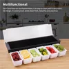 Storage Bottles Box Ice Serving Tray Waterproof Seasoning Case Household Accessories Fruit Container Kitchen Supplies 5 Grids