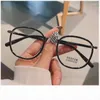 Lunettes de soleil Fashion Round Femmes Lunes Cadre Vintage Clear Lens Eyewear Men Optical Léopard Green Embouts