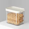 Förvaringsflaskor spannmålsburkar stapelbara förseglade för kökläcksäker containrar Rispärlor transparent