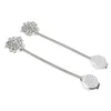 Shower Curtains Magnetic Curtain Tiebacks - Sparkling Crystal Flower Clips Stainless Wire Bind