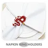 Table Cloth 2 Pcs Metal Napkin Holders For Dining Christmas Buckles Creative Decor Party Rings Banquet