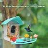 Yuexuan Designer Smart Bird Feeder Solar with Camera 1080HD Nictision Camera Ai rozpoznawanie gatunków ptaków Podłączenie Auto przechwytywanie 5000 mAh Bird Supplies