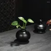 Vazen moderne zwarte keramische vaas mini kleine theeceremonie ornamenten Japanese Zen retro bloem arrangement Hydroponic Home Decor