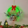 Fleurs décoratives Couronne de Noël Fournitures de décoration LED avec des lumières Porte suspendue Gift Simulation Roard 30 cm Couronnes