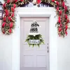 Decorative Flowers Christmas Wreath For Front Door Merry Hanging Sign Home Window Wall Indoor Outdoor Decor