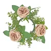 Flores decorativas Pillar Candle Ring Wreath Greenery Farmhouse para Festa Páscoa de Casamento