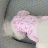 Vêtements pour chien animal d'été robe mince robe pêche rose en peluche en peluche que ours à bouton ouvert chiot belles fournitures de jupe