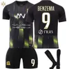 Jeddah Jersey Saudi United Taille Benzema Jersey Set pour les adultes et les enfants