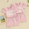 Ensembles de vêtements pour tout-petit bébé filles d'été à manches courtes à manches courte t-shirt t-shirts