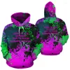 Herren Hoodies viel Glück kreativ Graffiti Brief für Männer Streetwear Kapuze -Sweatshirts Hip Hop Print Pullovers Fleece Hoodie