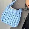Opbergtassen Diy Haak Handgemaakte vrouwen onderarm tas Designer Winter Tote breien handtassen voor geweven dikke gebreide portemonnee