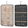 Storage Bags Portable Roll With Hook For Earrings Necklaces Rings Jewelry Organizer Holder Large Capacity Closet Wall Decor