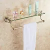 Rack de serviette en cristal doré Horme de salle de bain européen matériel de salle de bain de salle de bain en laiton de douche de douche de serviette accessoires de salle de bain 240327