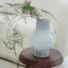 Vasen Vase Glasmaterial hellgrau runde fortgeschrittene französische handgefertigte mittelgroße nordische Stil geeigneter Wohnzimmer Schlafzimmer Desktopdekoration