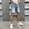 Erkek şort tasarımcısı Summer International denim pantolon, erkekler ince fit, üst düzey yıkanmış rahat şort, şık iki parçalı pantolon xdck